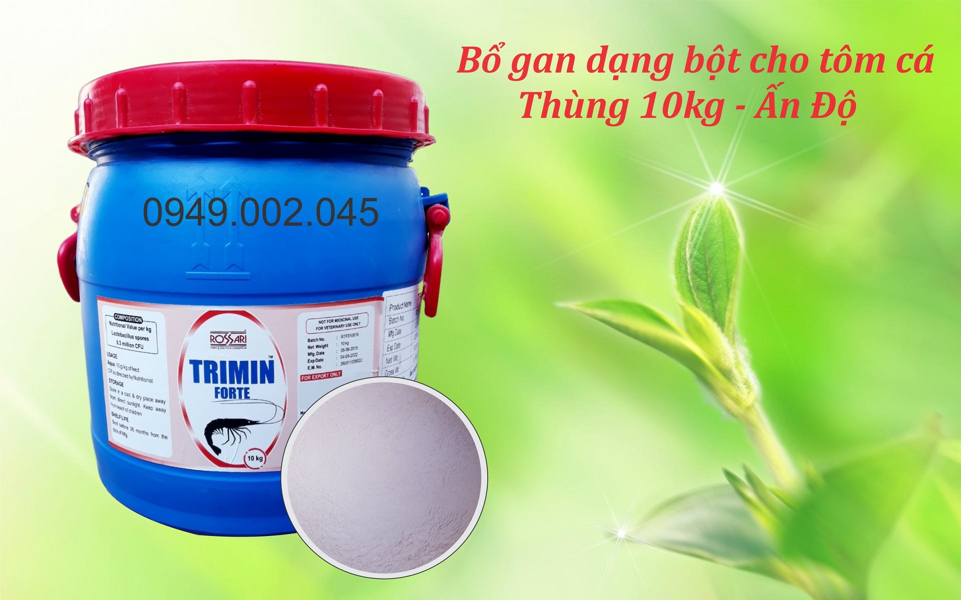 Trimin Forte - Khoáng bổ gan dạng bột cho tôm cá